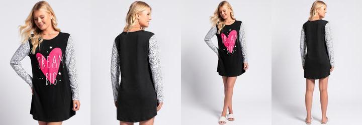 Camisola Preto/Po em Malha de Algodo