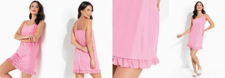 Camisola Rosa de Ala e com Babadinho