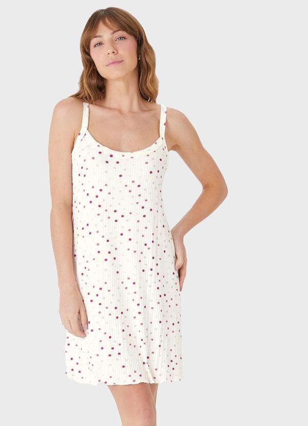 Malwee - Camisola Slim Poá Canelada Off White