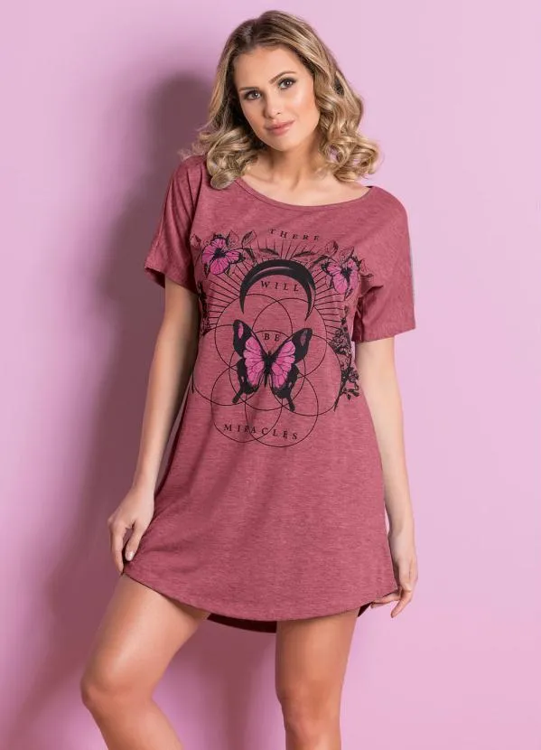 Alma Dolce - Camisola Vermelha com Barra Arredondada