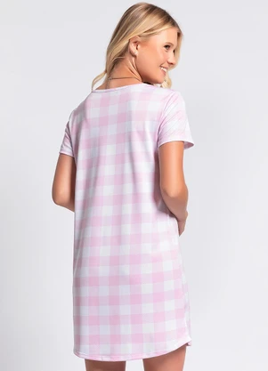 Alma Dolce - Camisola Vichy Rosa em Malha Colméia - ALMA DOLCE