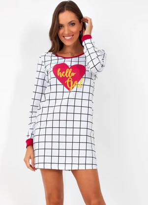 Alma Dolce - Camisola Xadrez Grid em Moletinho - ALMA DOLCE