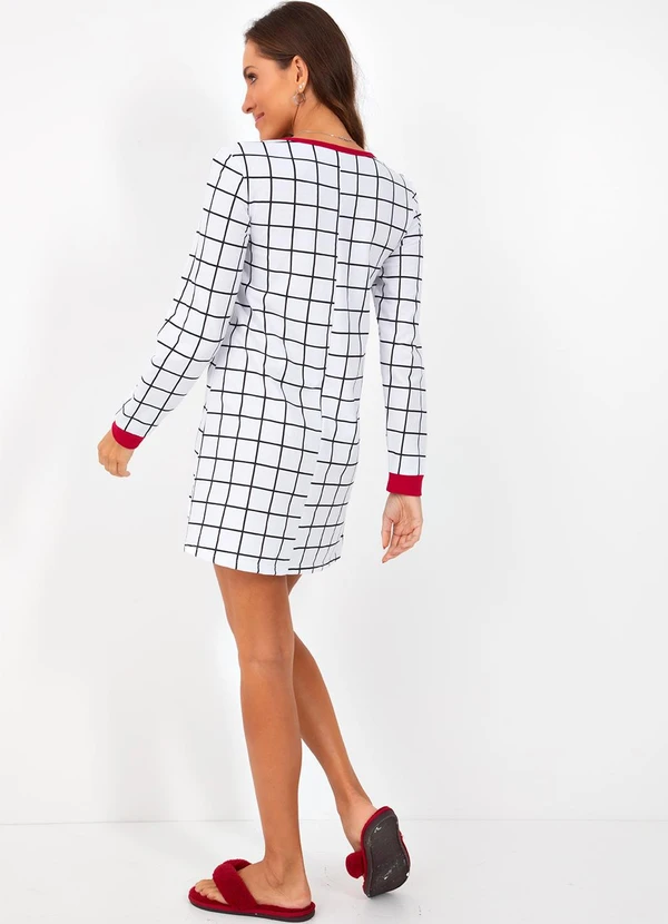 Alma Dolce - Camisola Xadrez Grid em Moletinho 4