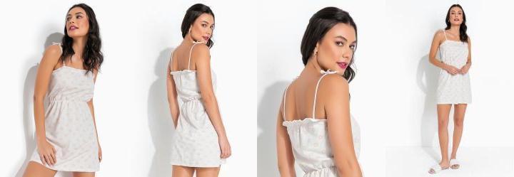 Pijama Floral com Ala de Amarrar e Babadinho