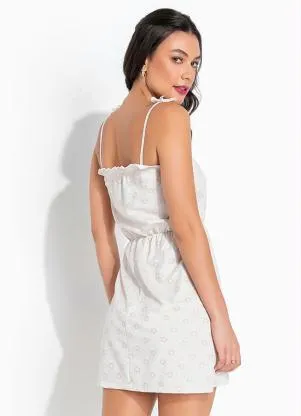 Alma Dolce - Pijama Floral com Alça de Amarrar e Babadinho - ALMA DOLCE