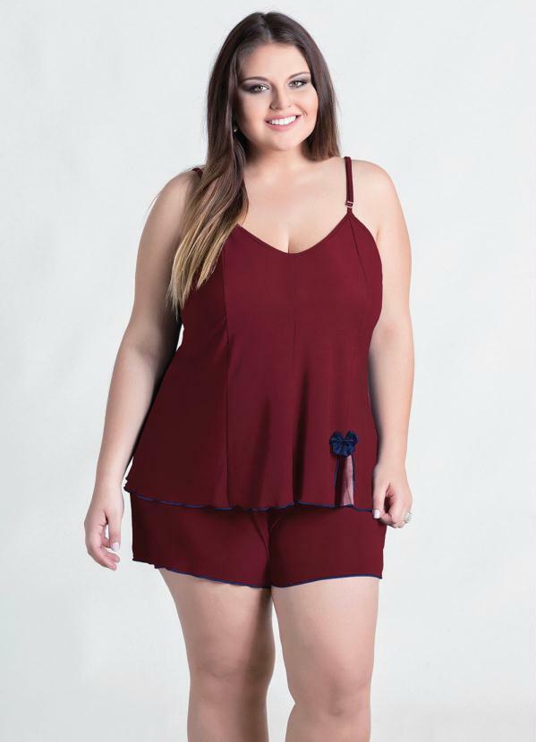 Alma Dolce - Baby Doll Vermelho Plus Size com Fenda