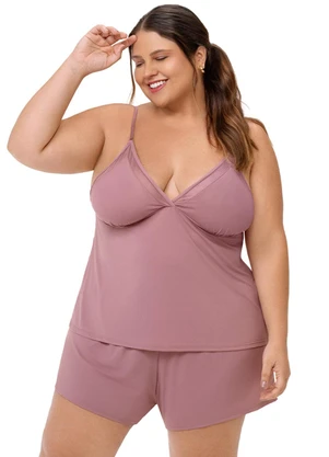 Zee Rucci - Babydoll Feminino Plus Lilás Alças Roxo - ZEE RUCCI