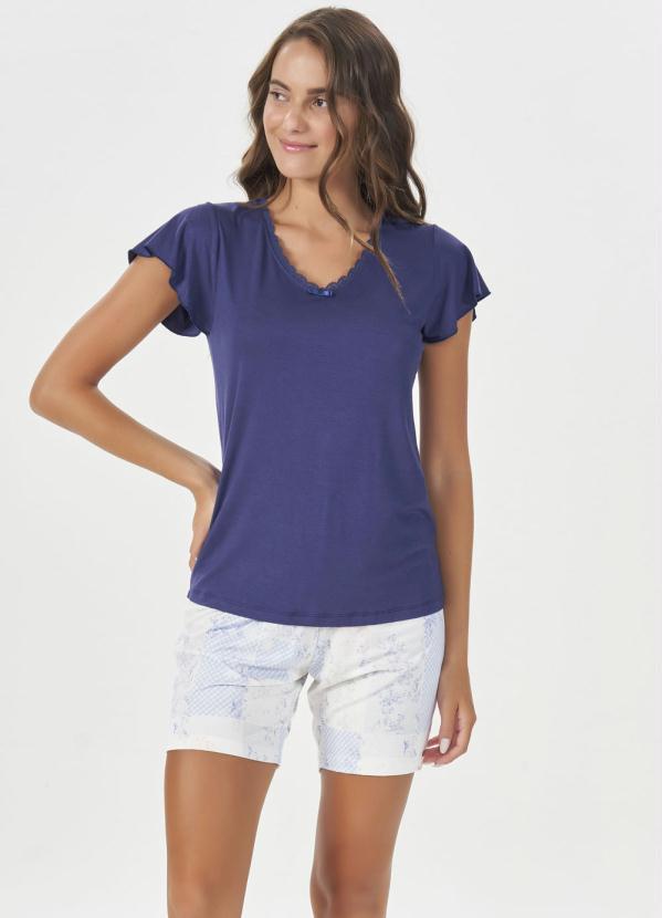 Espaço Pijama - Bermudoll Mga Curta Azul