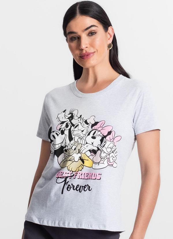Rovitex - Blusa Pijama Adulto Feminino Disney Cinza