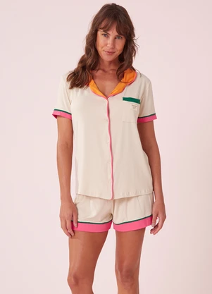 Anna Kock - Pijama Americano Curto Bege - ANNA KOCK