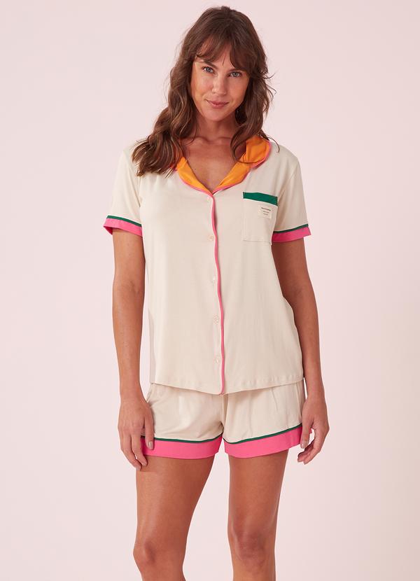 Anna Kock - Pijama Americano Curto Bege