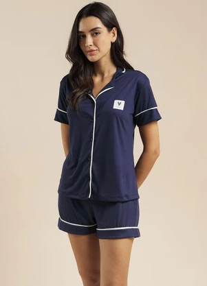 Aurora Joaquina - Pijama Americano Manga Curta Estampado - AURORA JOAQUINA