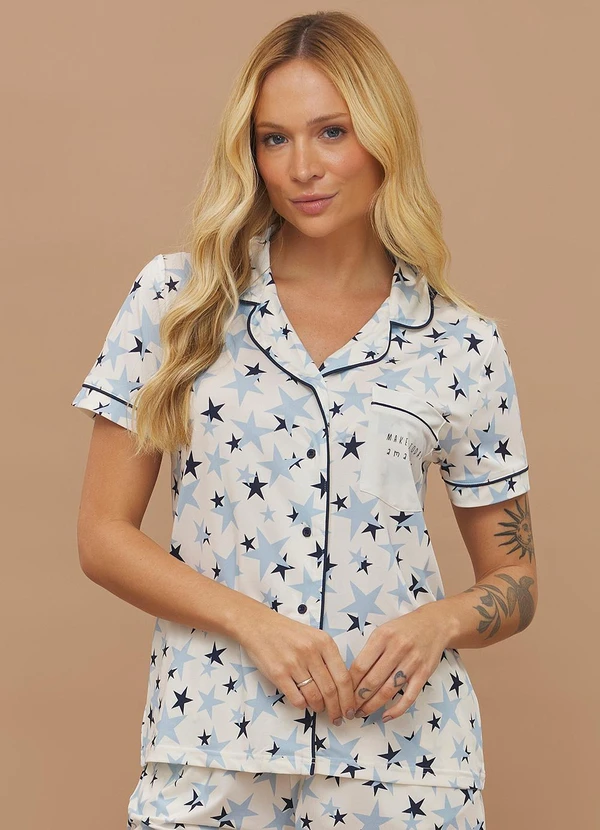 Anna Kock - Pijama Americano Manga Curta Estampado