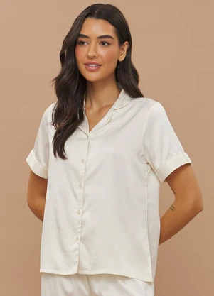 Anna Kock - Pijama Americano Manga Curta Off-White - ANNA KOCK