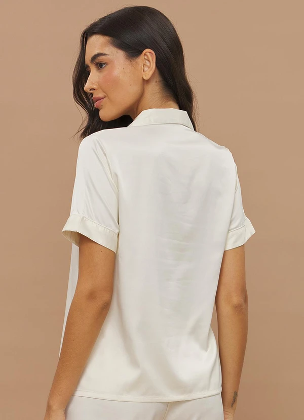 Anna Kock - Pijama Americano Manga Curta Off-White 2