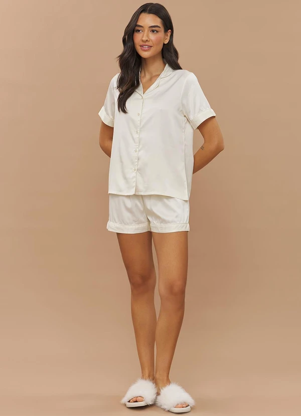 Anna Kock - Pijama Americano Manga Curta Off-White 3