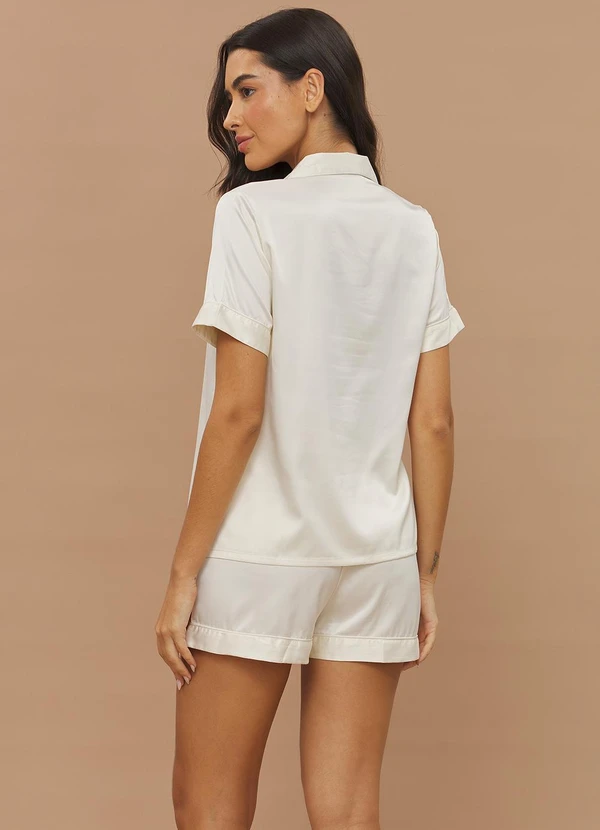 Anna Kock - Pijama Americano Manga Curta Off-White 4