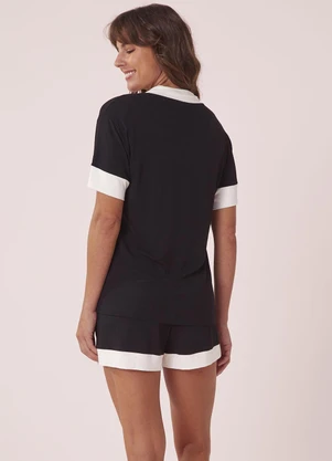 Anna Kock - Pijama Americano Manga Curta Preto - ANNA KOCK