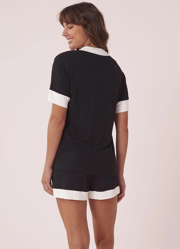 Anna Kock - Pijama Americano Manga Curta Preto 2