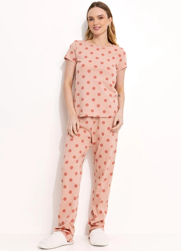 Alma Dolce - Conjunto Pijama Manga Curta Poá Rosa 3