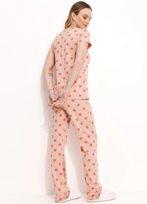 Alma Dolce - Conjunto Pijama Manga Curta Poá Rosa 4