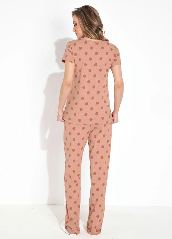 Alma Dolce - Conjunto Pijama Manga Curta Poá Rosa 7