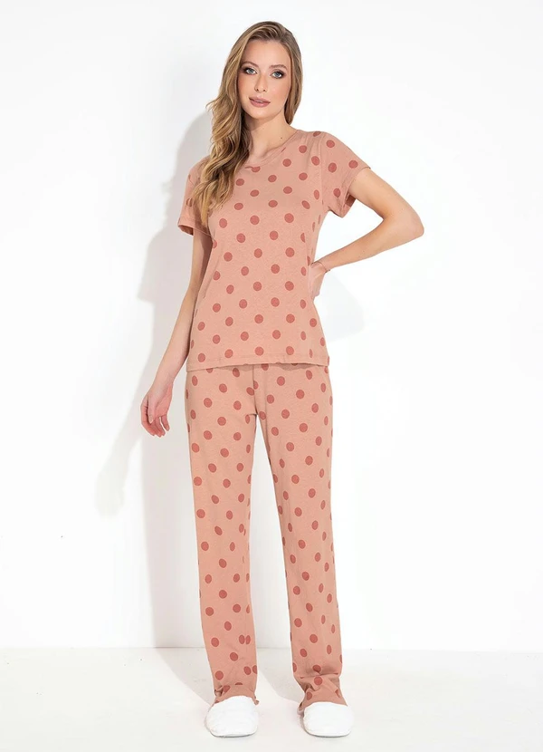 Alma Dolce - Conjunto Pijama Manga Curta Poá Rosa 8
