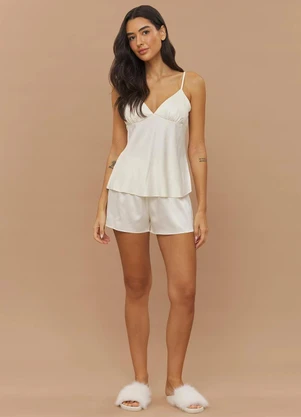 Anna Kock - Conjunto Short Doll Alça Off-White - ANNA KOCK