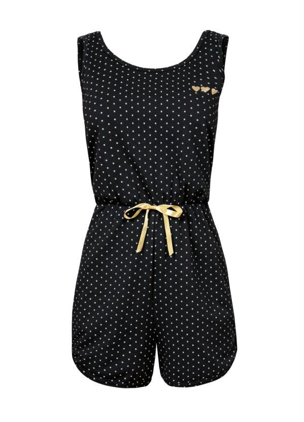 Alma Dolce - Macaquinho Pijama Preto e Poá 7