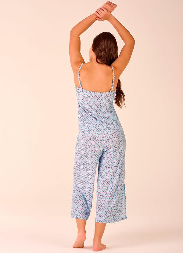 Merengue - Pijama Alça com Calça Capri Azul 2