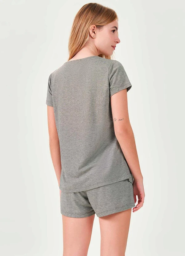 Espaço Pijama - Pijama Americano Curto Feminino Mescla 2
