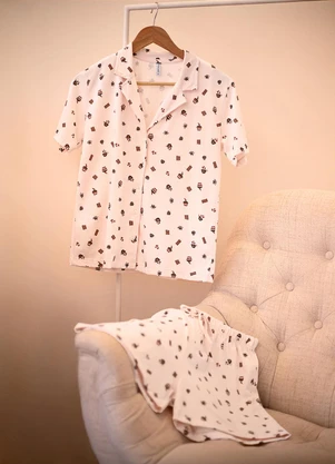 Zee Rucci - Pijama Americano em Algodão Feminino Rosa - ZEE RUCCI