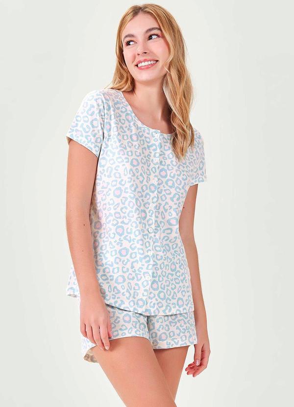 Espaço Pijama - Pijama Americano Feminino Curto Azul