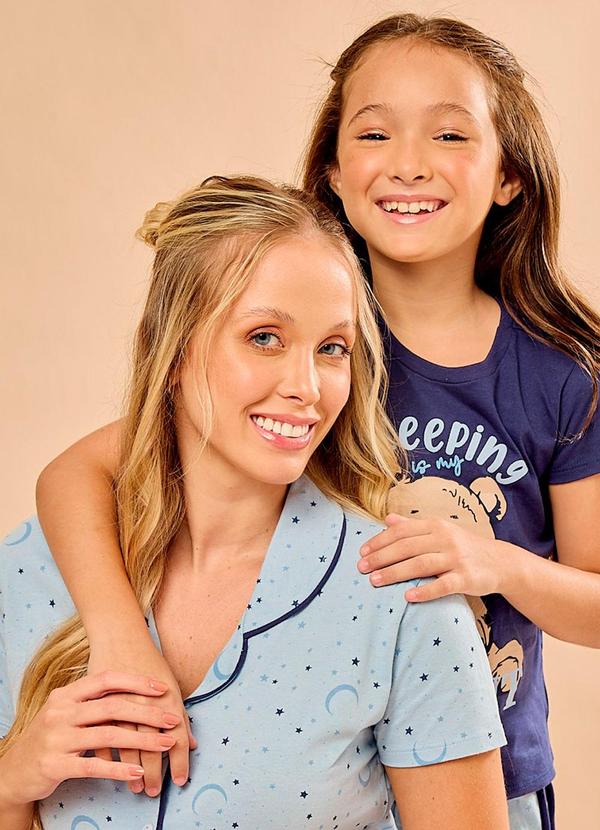 Rovitex - Pijama Americano Feminino Manga Curta Azul 3