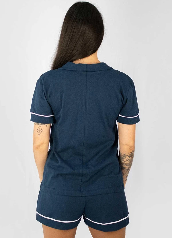 Piante Pijamas - Pijama Americano Manga Curta Algodão Azul 2