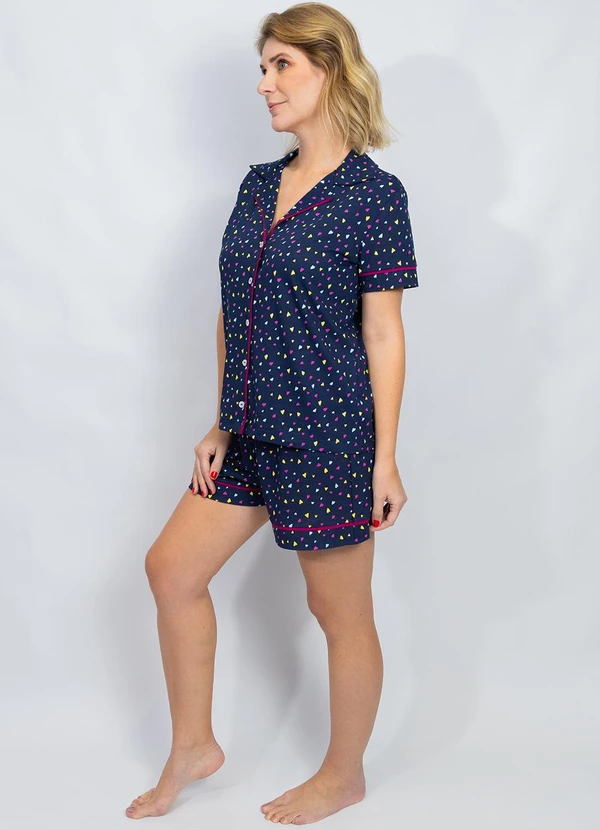 Piante Pijamas - Pijama Americano Manga Curta Algodão Marinho 5