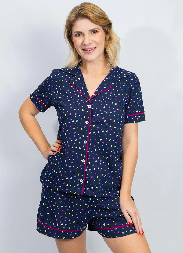 Piante Pijamas - Pijama Americano Manga Curta Algodão Marinho 7