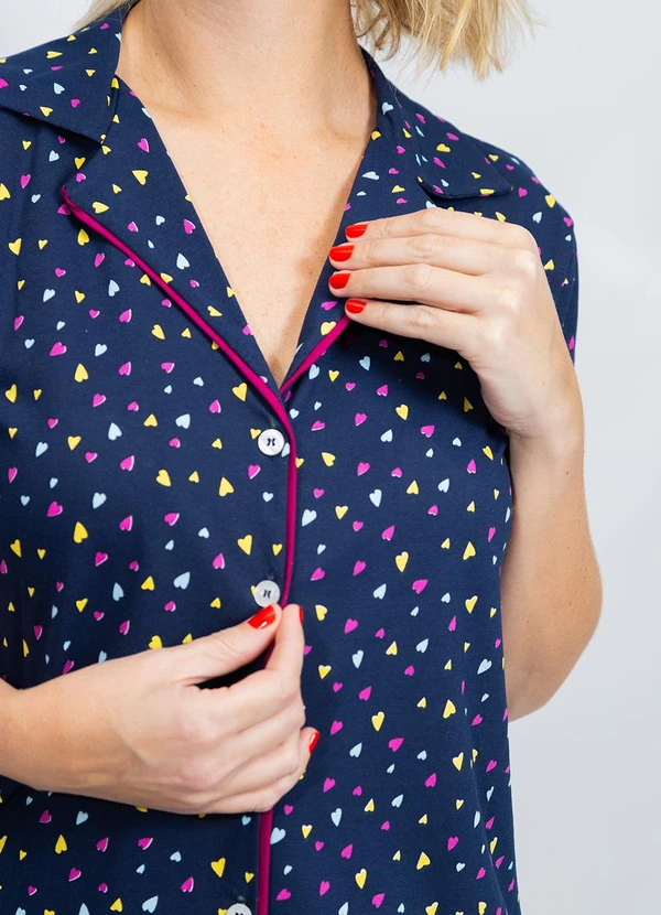 Piante Pijamas - Pijama Americano Manga Curta Algodão Marinho 8