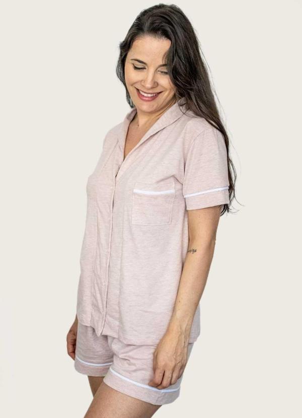 Piante Pijamas - Pijama Americano Manga Curta Algodão  Rosa
