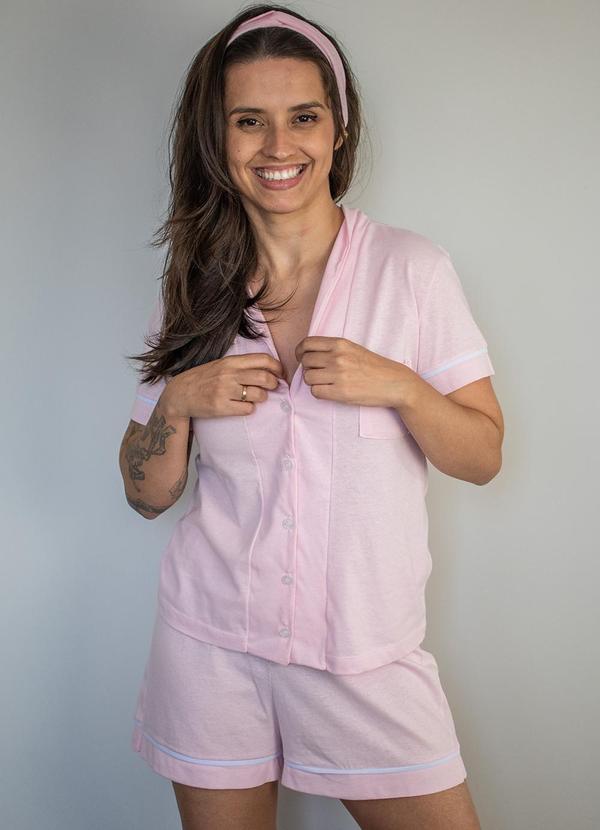 Piante Pijamas - Pijama Americano Manga Curta Algodão Rosa 6