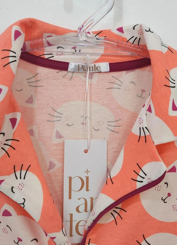 Piante Pijamas - Pijama Americano Manga Curta Gatinhos Coral 5