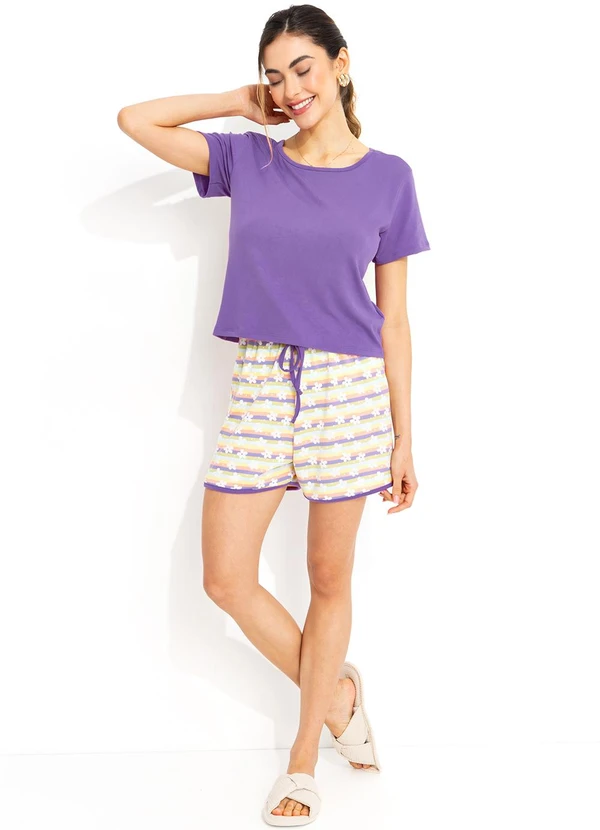 Alma Dolce - Pijama Arco Íris em Malha Suede 3