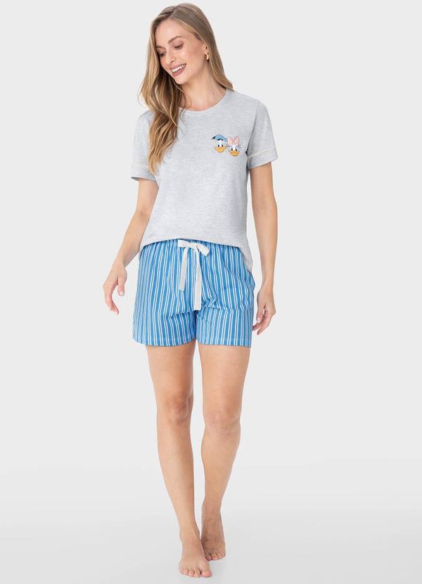 Malwee - Pijama Cinza Claro Feminino Pato Donald®