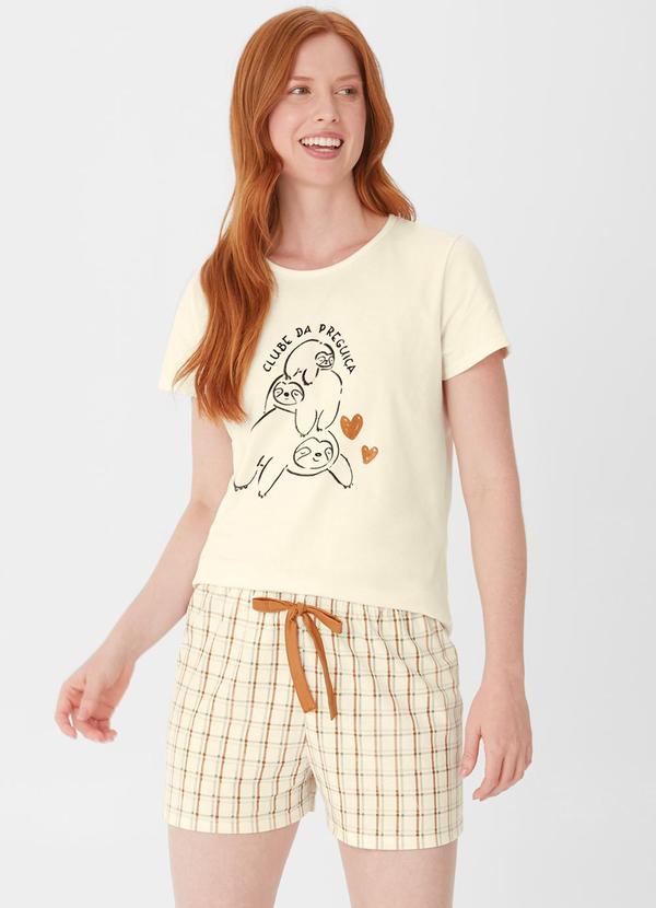 Malwee - Pijama Club da Preguiça Feminino Off White