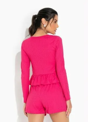 Alma Dolce - Pijama com Babado Pink - ALMA DOLCE
