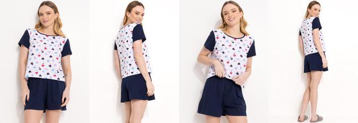 Pijama Cora��o Pet em Malha de Algod�o