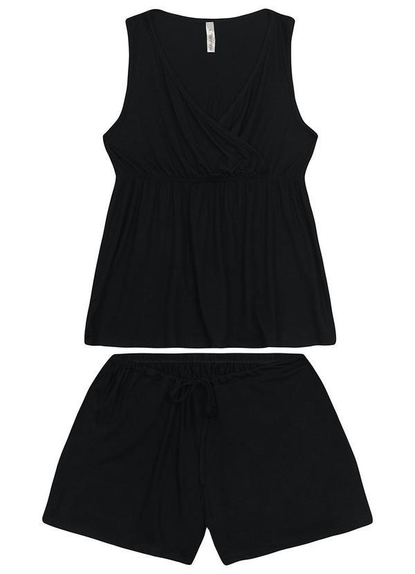 Malwee - Pijama Curto Amamentação Preto