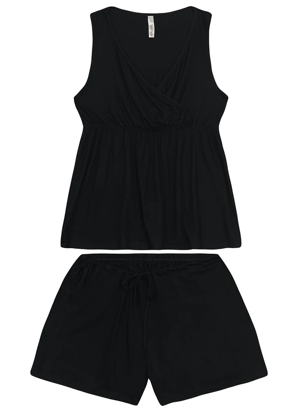 Malwee - Pijama Curto Amamentação Preto