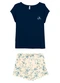 Malwee - Pijama Curto You Are Loved Plus Preto - variação: Azul Escuro