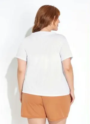 Marguerite - Pijama Curto Bege e Branco - MARGUERITE